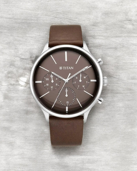 Titan Light Analog Brown Dial Men's Watch