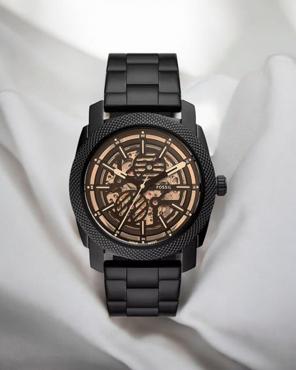 Fossil Automatic Black Stainless Steel Watch